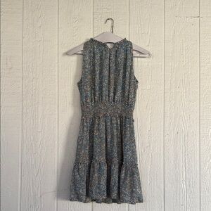 Doe & Rae Blue and Beige Floral Dress